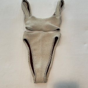 ASOS bikini cream crinkle swimsuit OS